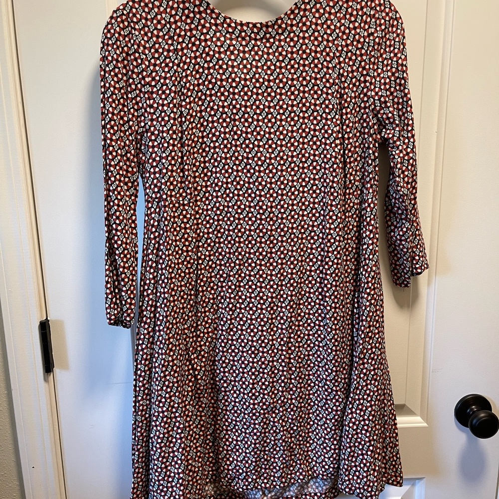 H&M Red, Black & White Geometric Print Dress